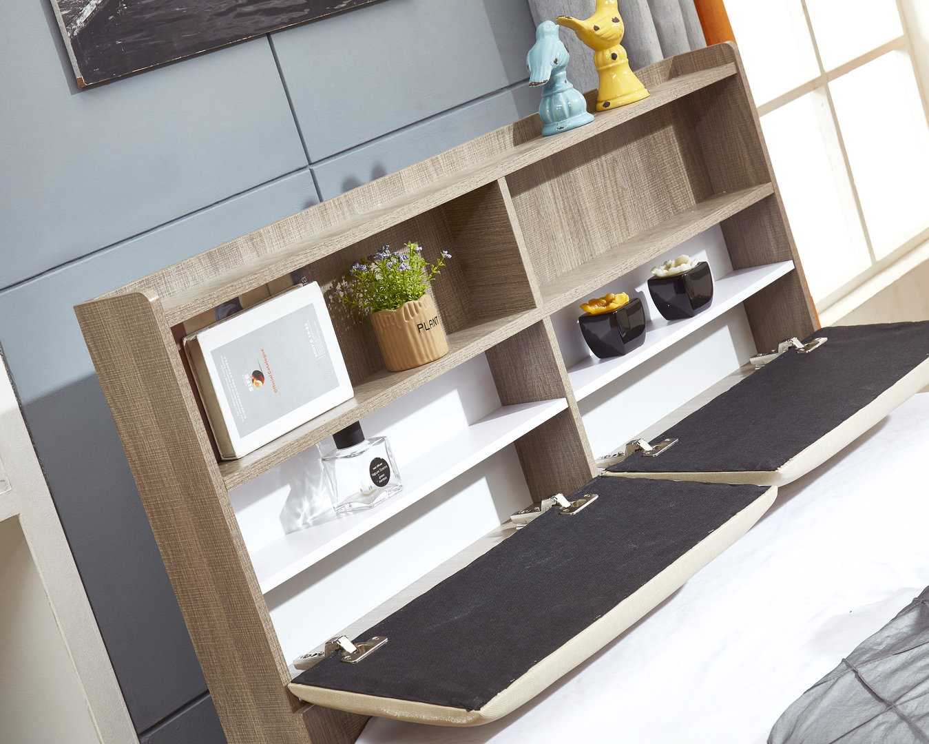 木之語 仿皮三櫃桶頭箱床