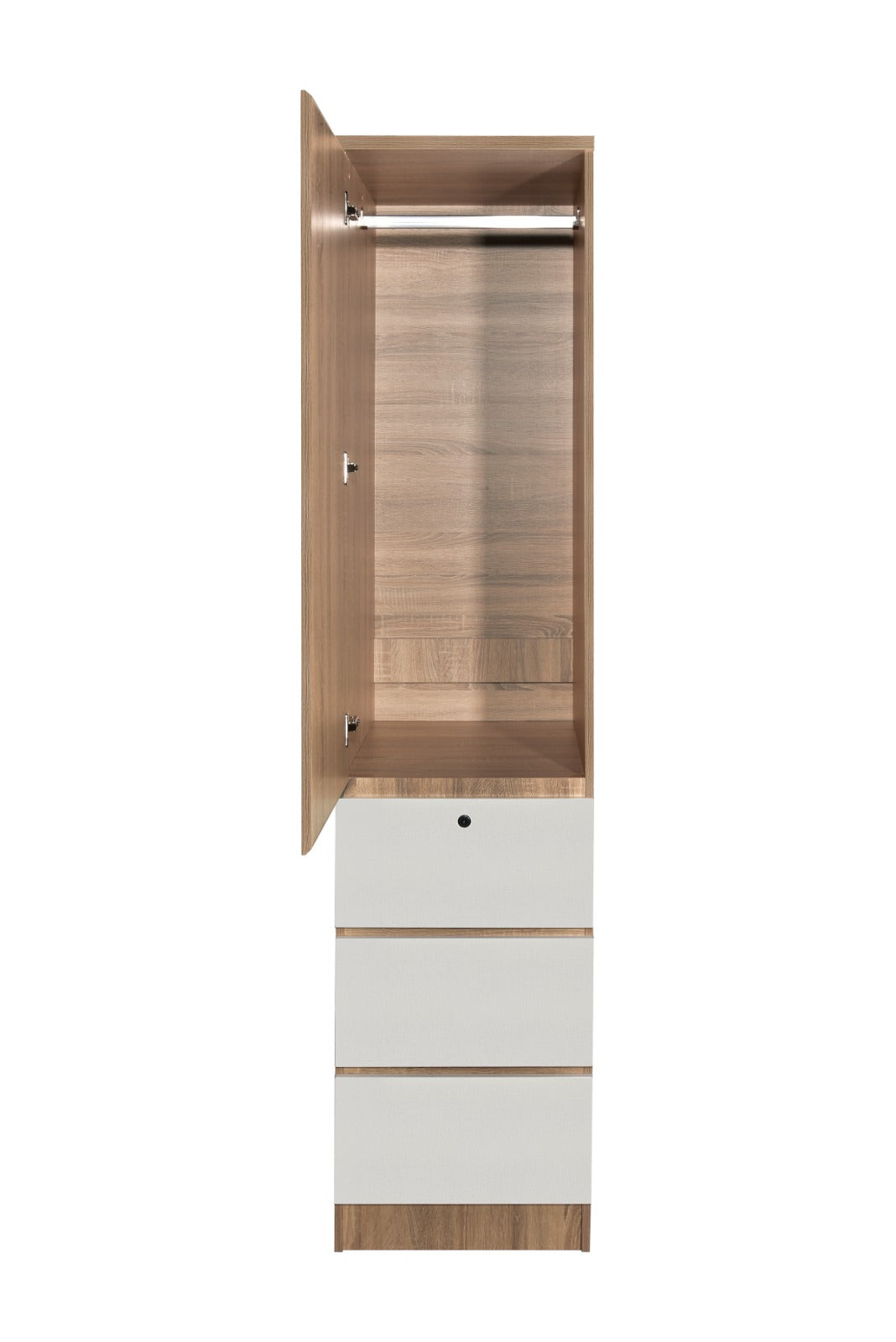 木之語 18" 白橡木色單門三桶衣櫃