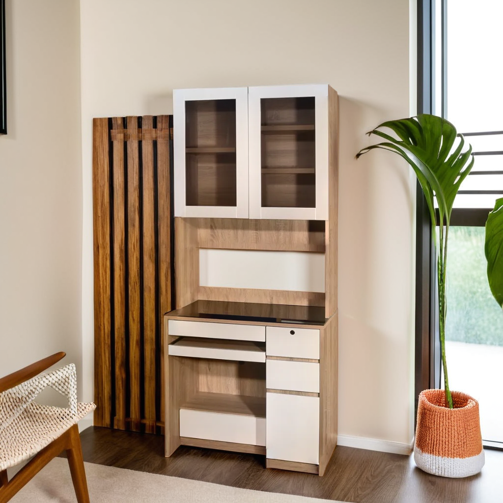 木之語 32" 白橡木色電腦檯-上+下座