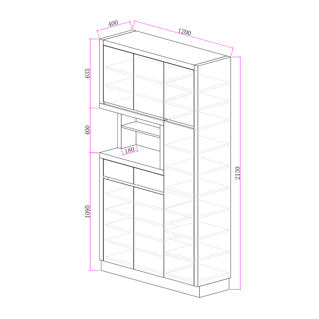 尤加利-C字廳櫃(C字位面向左開口)(AN-719R)