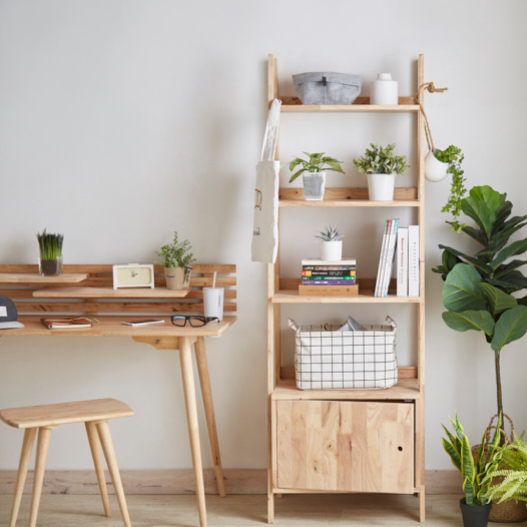 自然木語 梯形木儲物架
