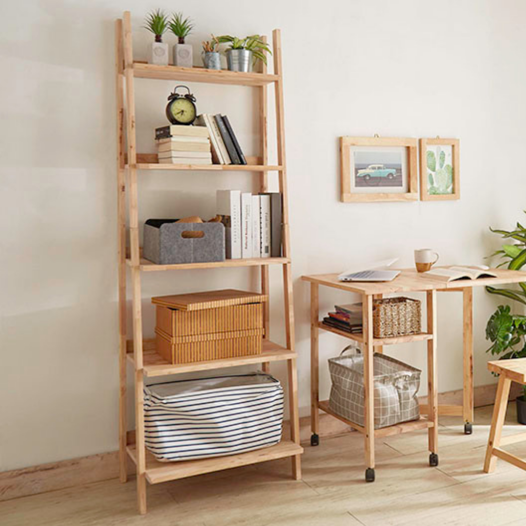 自然木語 梯形木儲物架