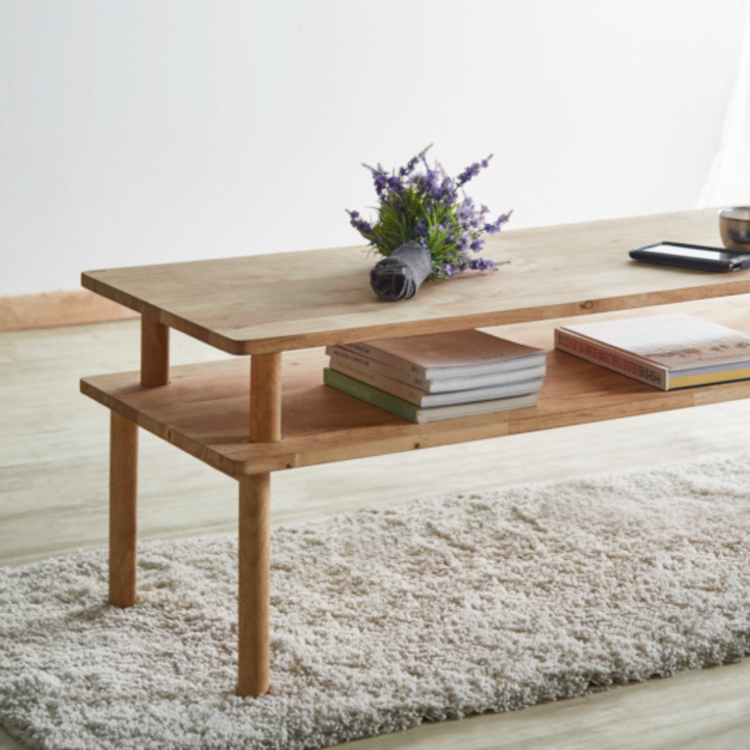 自然木語 雙層多功能木矮檯