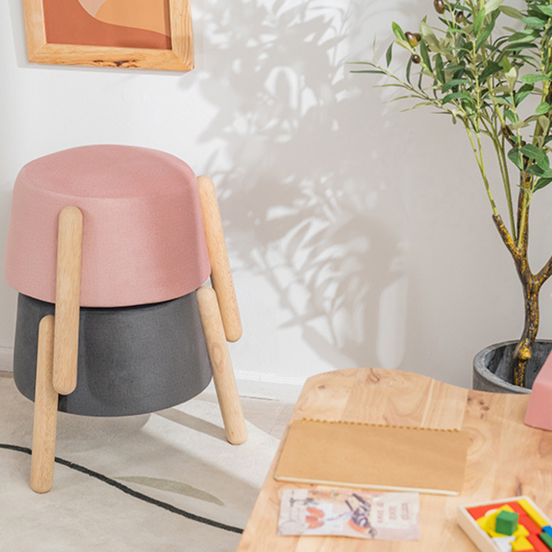 自然木語 迷你圓椅