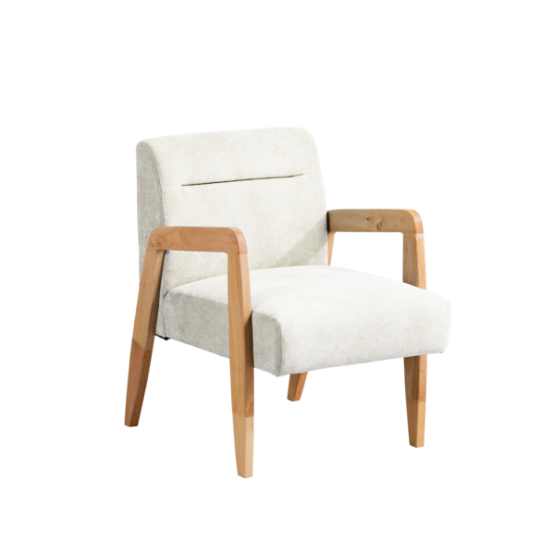 自然木語 布藝木梳化(單座)