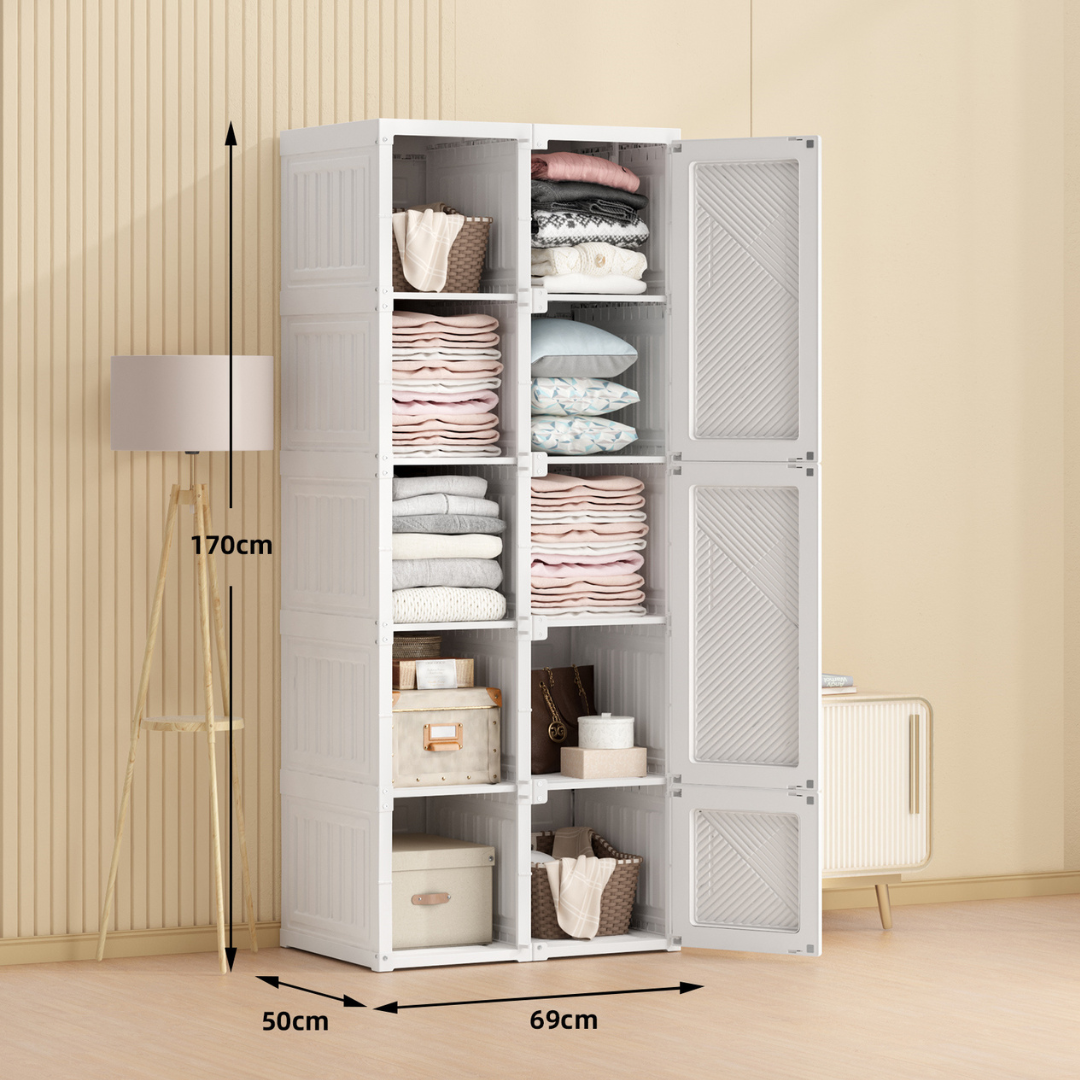 白門衣櫃 10格8門全格子