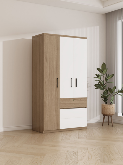 木之語 灰木紋配白衣櫃