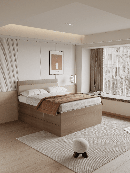 Miami 藤織兩層木茶几-胡桃木色