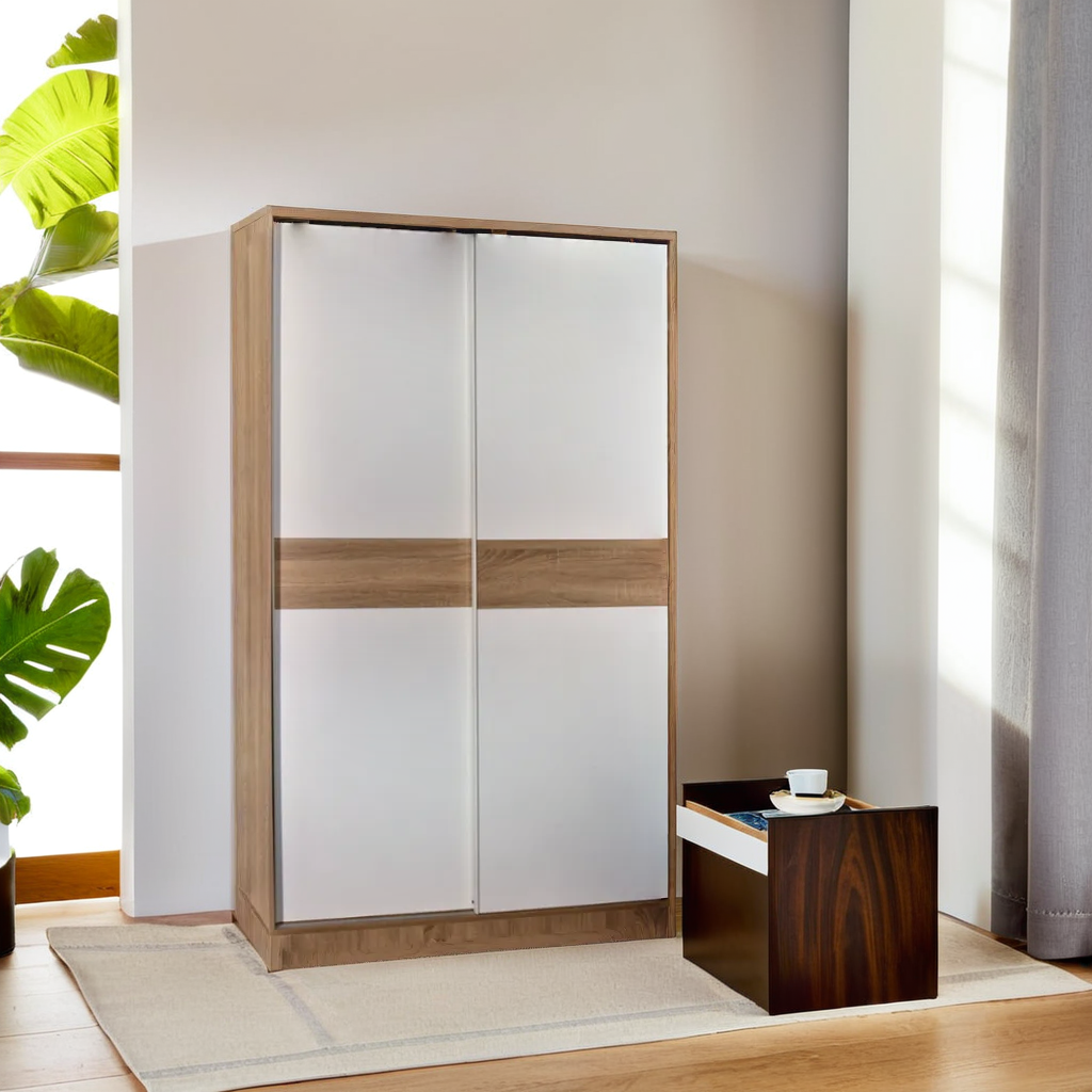 木之語 白橡木色趟門衣櫃