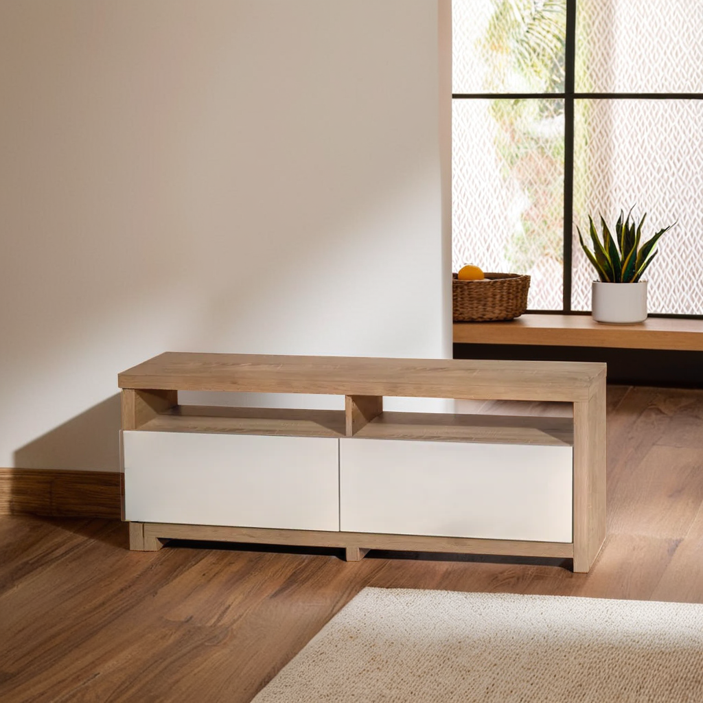 木之語 48" 白橡木色伸縮地櫃