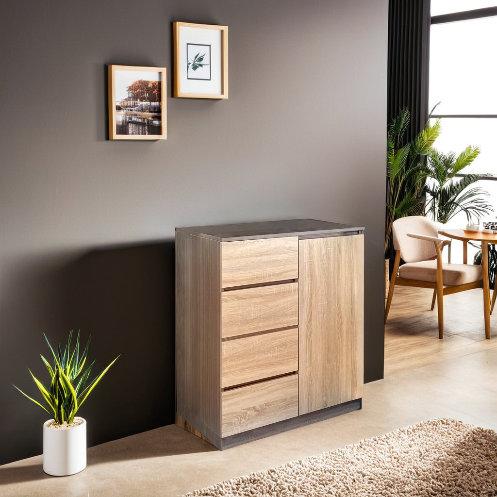 木之語 36"薰衣草配橡木色西裝櫃