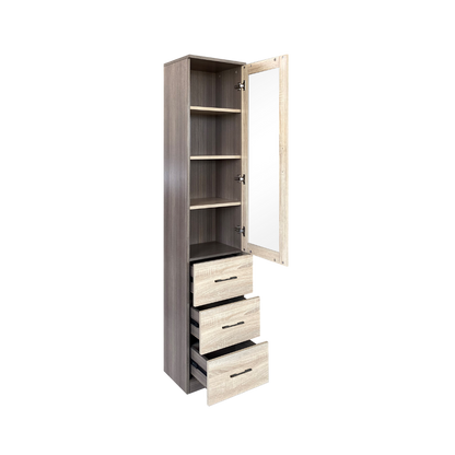 木之語 16"薰衣草/白橡木單門三桶櫃書櫃