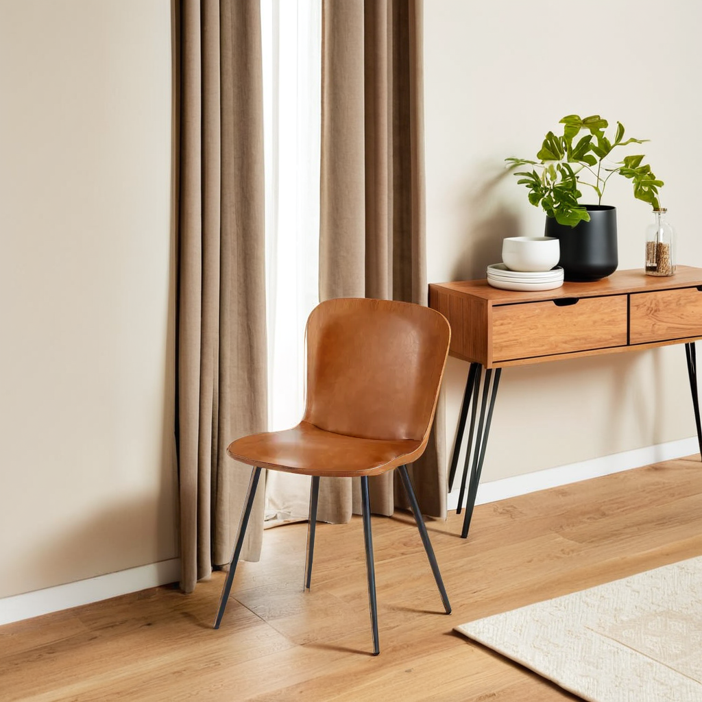 Manhattan 餐椅-黃棕#PU-4