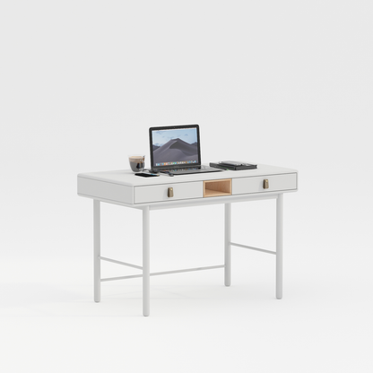 Miami 雙櫃桶書檯-白色