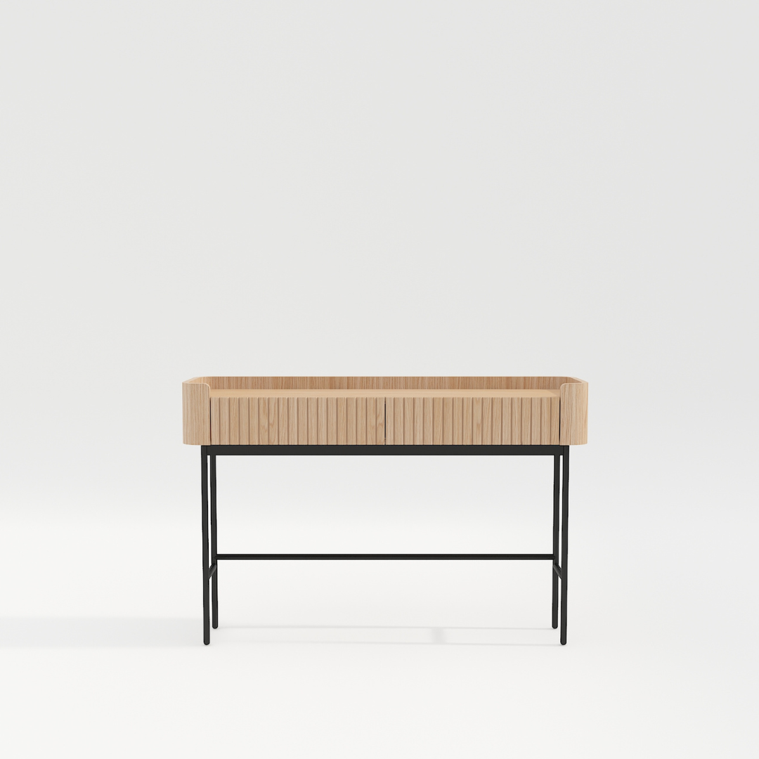 Miami 兩櫃桶木書檯 (2536)