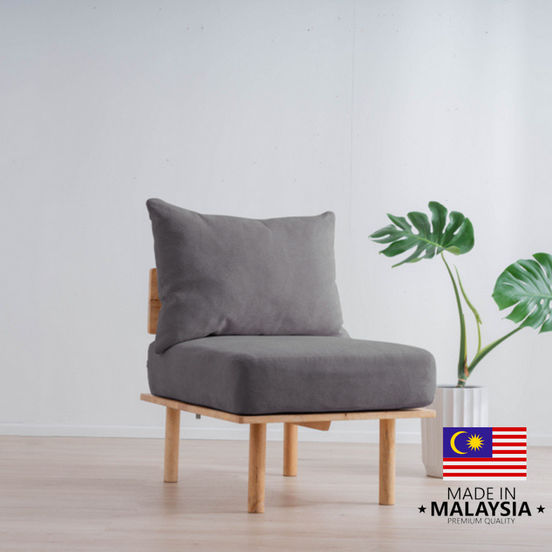 自然木語 布藝木梳化(單座)