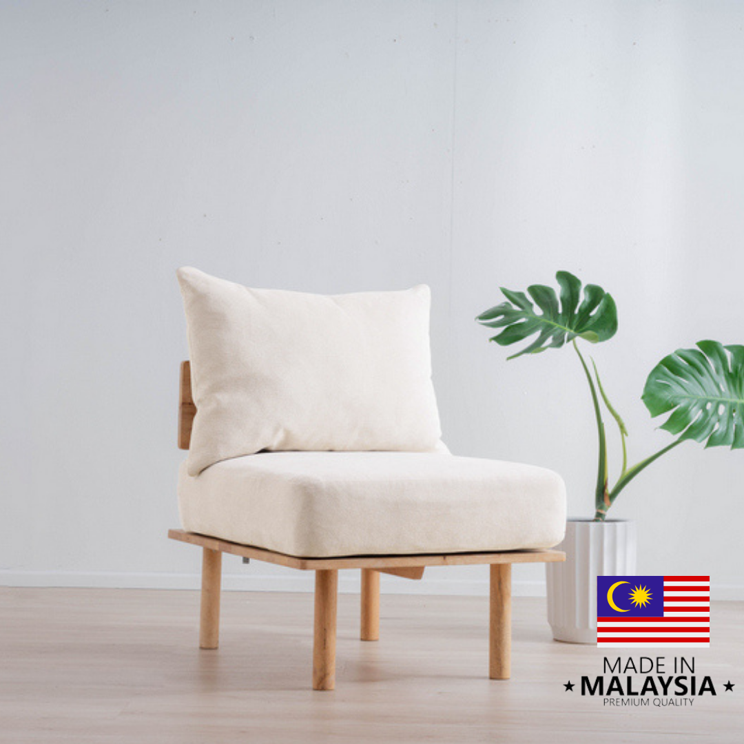 自然木語 布藝木梳化(單座)