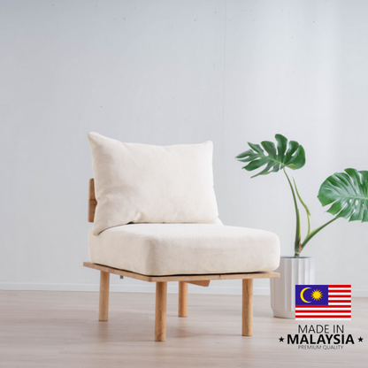 自然木語 布藝木梳化(單座)-WHITE