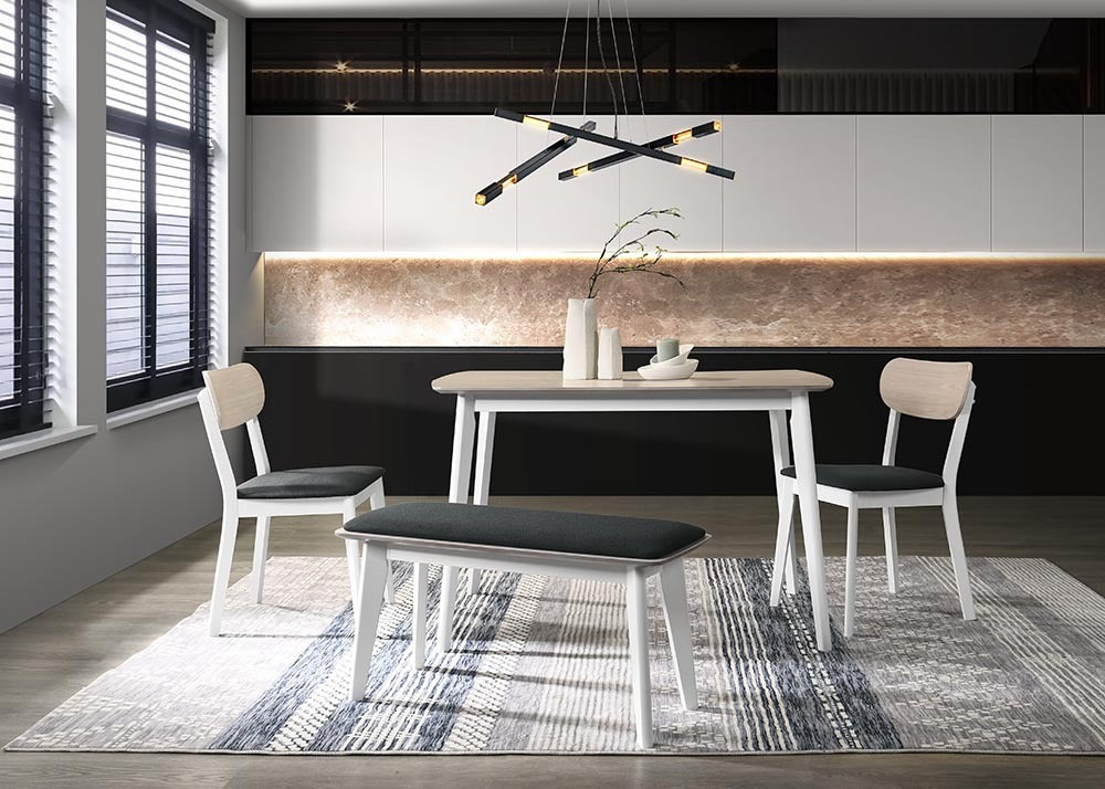 Jeli 白橡木色餐檯套裝 (1檯2椅1長椅)